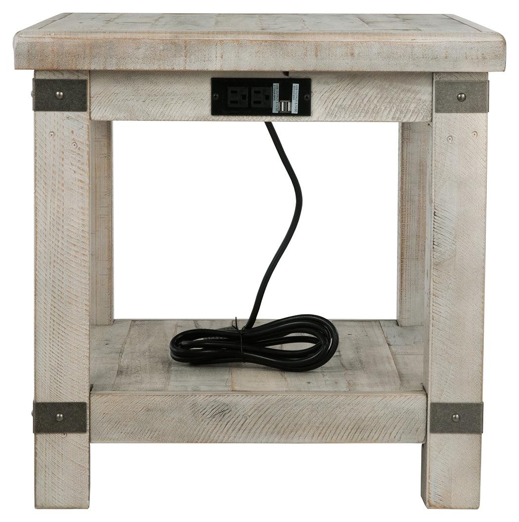 Carynhurst White Wash Gray End Table - Ella Furniture