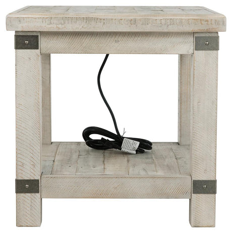 Carynhurst White Wash Gray End Table - Ella Furniture