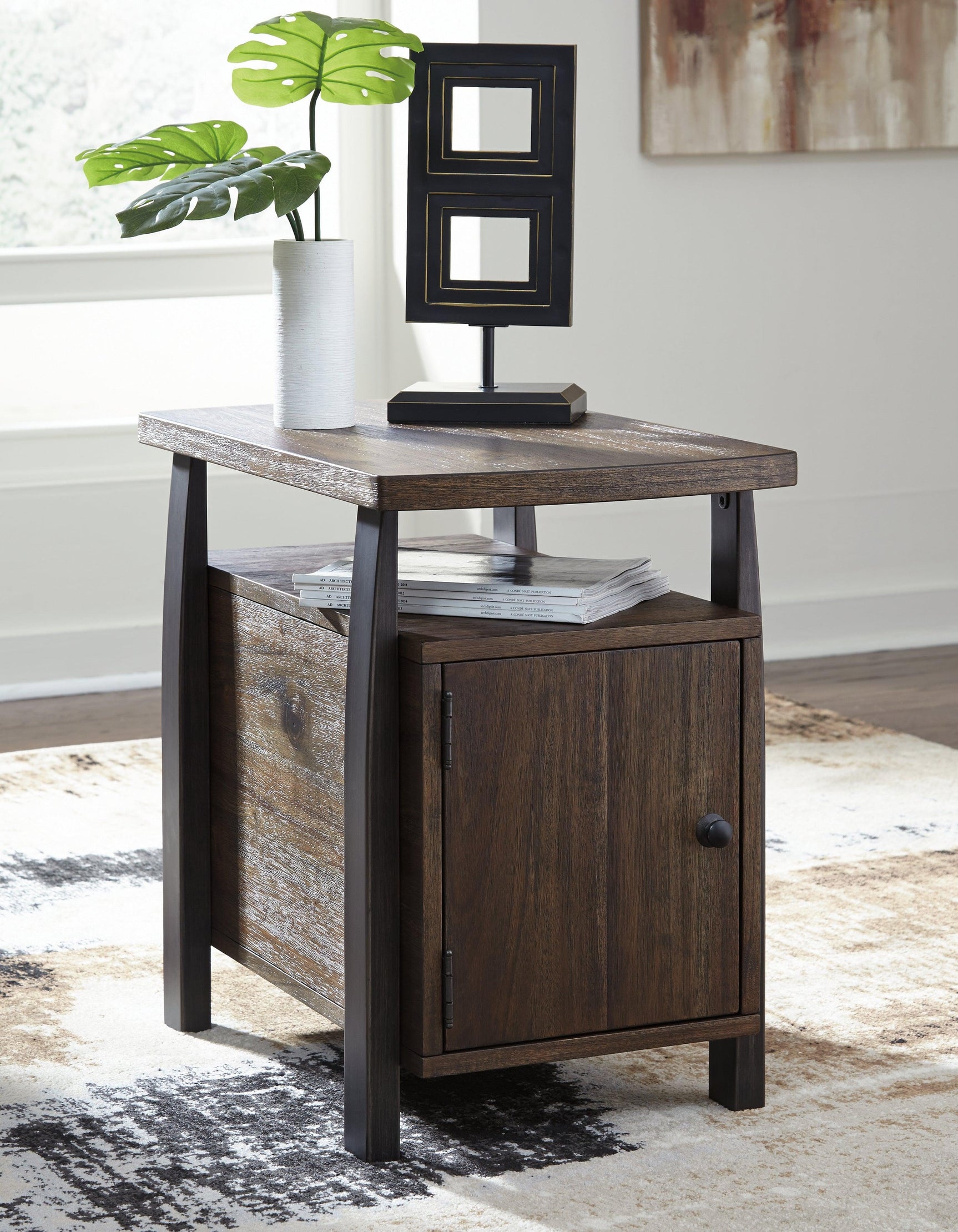 Vailbry Brown Chairside End Table - Ella Furniture