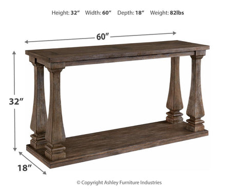 Johnelle Gray Sofa Table - Ella Furniture