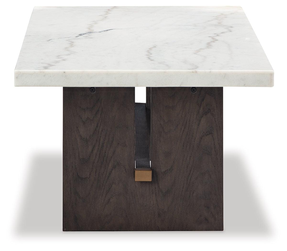 Burkhaus White/dark Brown Coffee Table - Ella Furniture