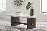 Burkhaus White/dark Brown Coffee Table - Ella Furniture