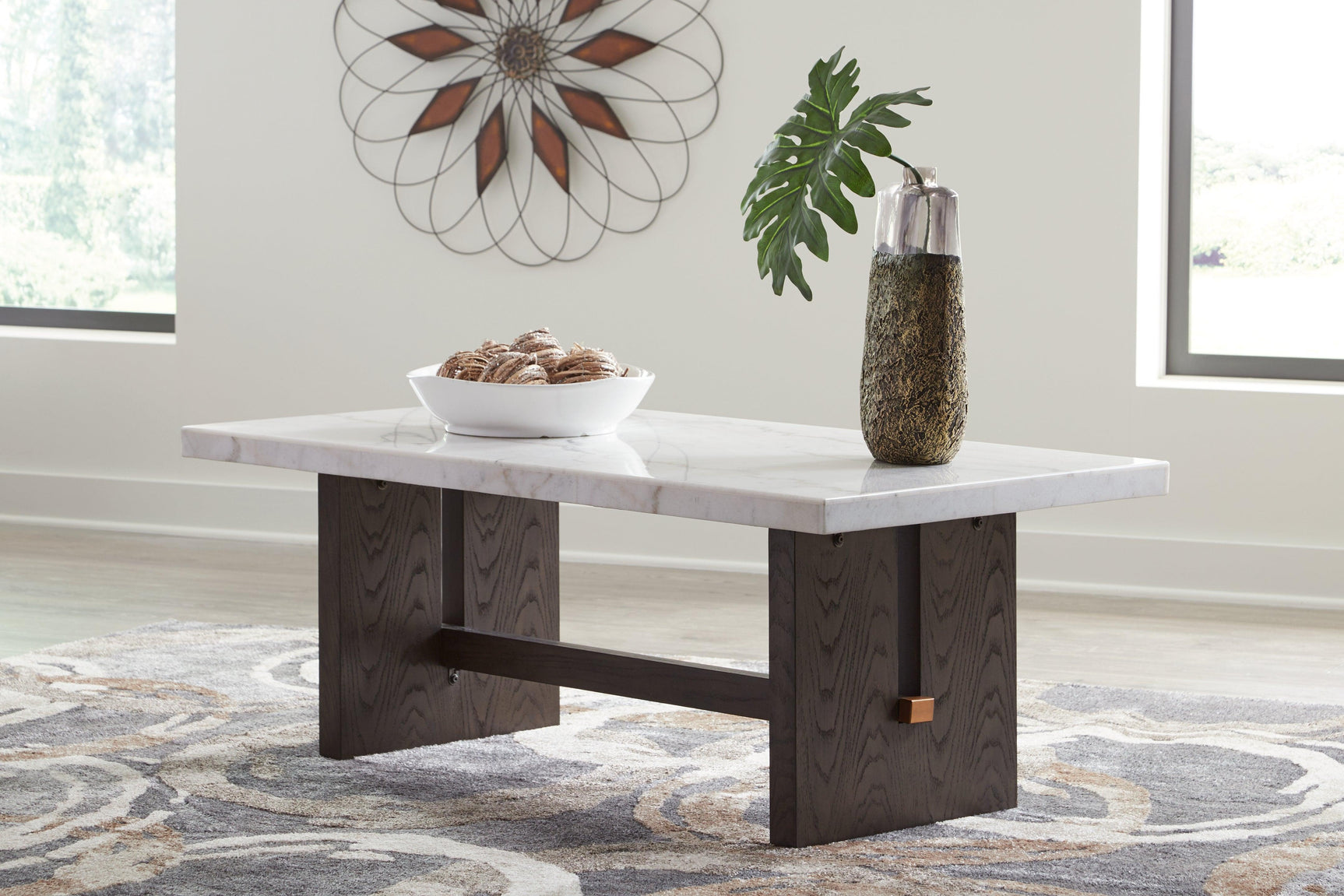 Burkhaus White/dark Brown Coffee Table - Ella Furniture