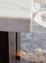 Burkhaus White/dark Brown End Table - Ella Furniture