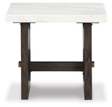 Burkhaus White/dark Brown End Table - Ella Furniture