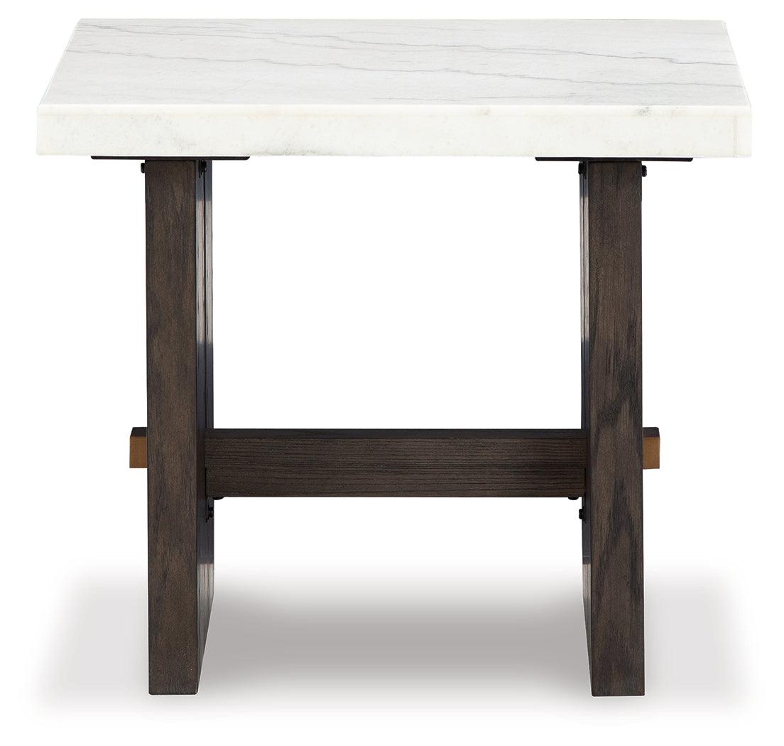 Burkhaus White/dark Brown End Table - Ella Furniture