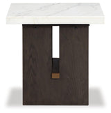 Burkhaus White/dark Brown End Table - Ella Furniture