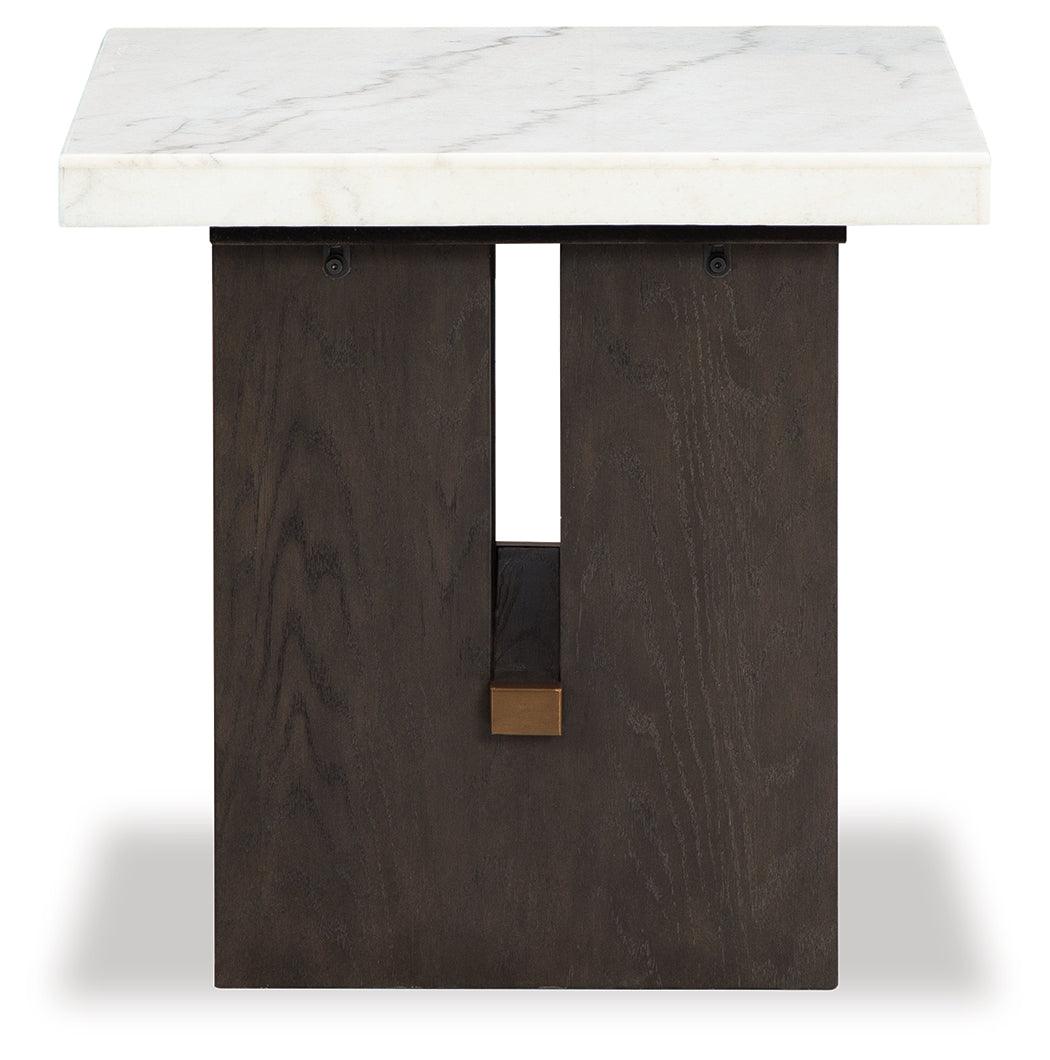 Burkhaus White/dark Brown End Table - Ella Furniture