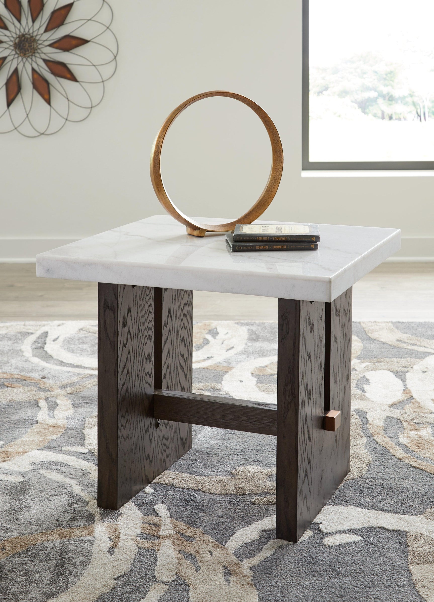 Burkhaus White/dark Brown End Table - Ella Furniture