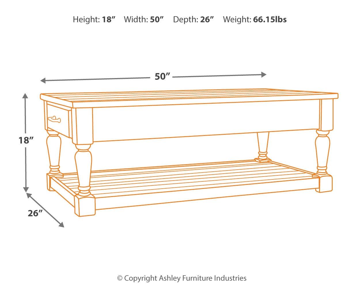 Shawnalore Whitewash Coffee Table - Ella Furniture