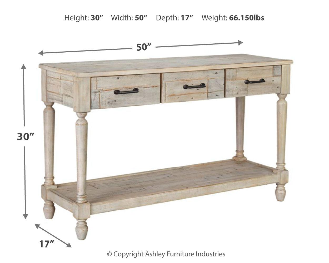 Shawnalore Whitewash Sofa/console Table - Ella Furniture