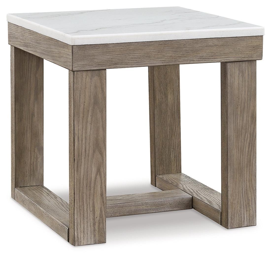 Loyaska Brown/ivory End Table - Ella Furniture