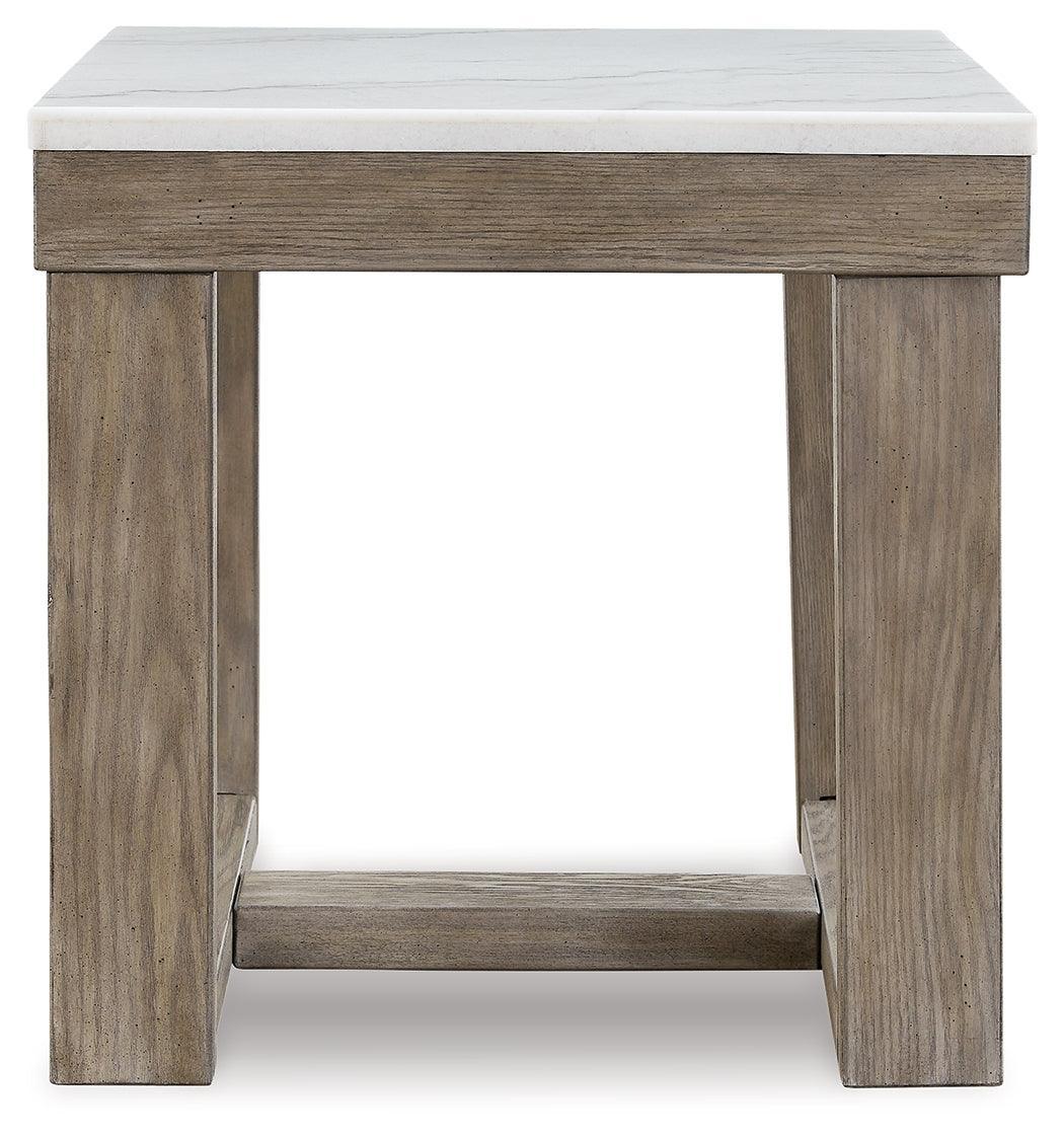 Loyaska Brown/ivory End Table - Ella Furniture