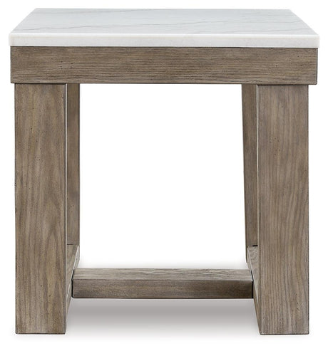 Loyaska Brown/ivory End Table - Ella Furniture