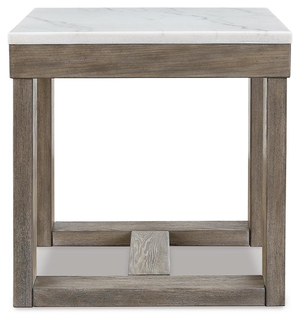 Loyaska Brown/ivory End Table - Ella Furniture