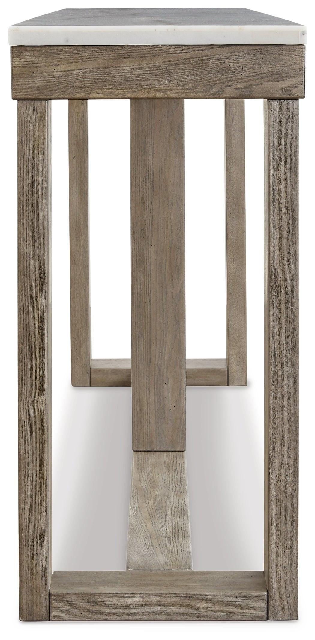 Loyaska Brown/ivory Sofa Table - Ella Furniture