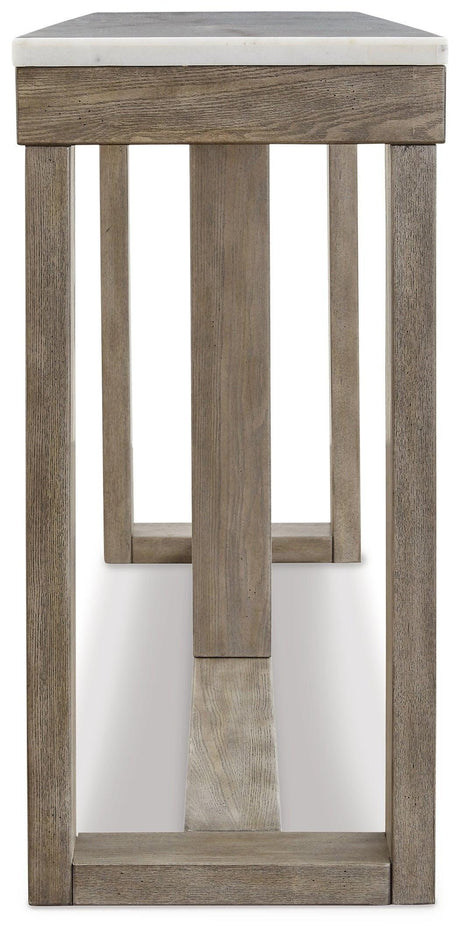 Loyaska Brown/ivory Sofa Table - Ella Furniture