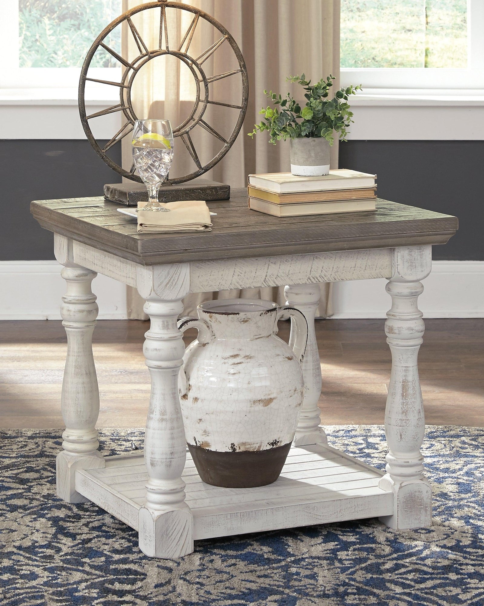 Havalance Gray/white End Table - Ella Furniture