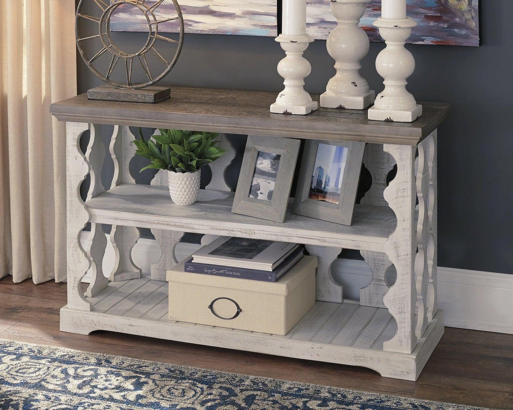 Havalance Gray/white Sofa/console Table - Ella Furniture