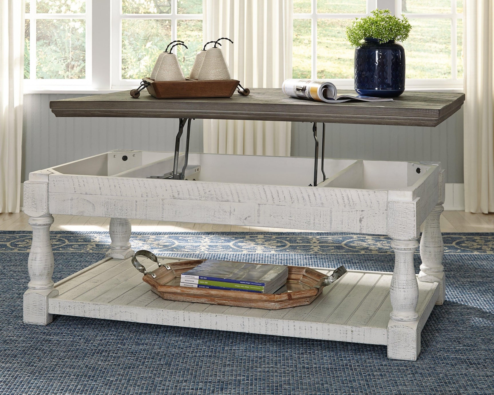 Havalance Gray/white Lift-top Coffee Table - Ella Furniture