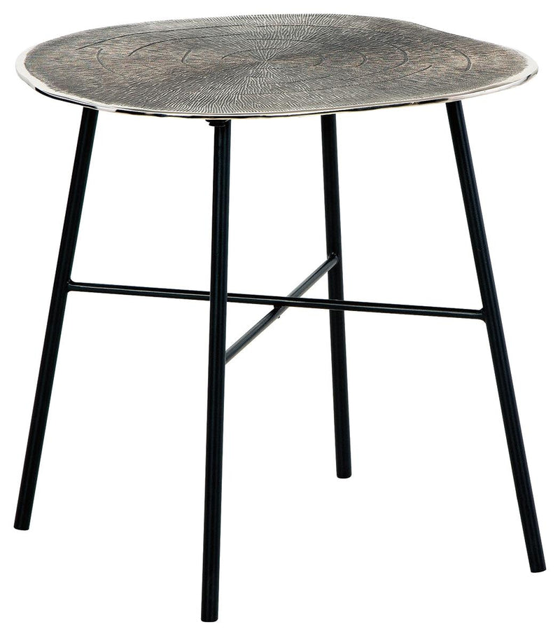 Laverford Chrome/black End Table - Ella Furniture
