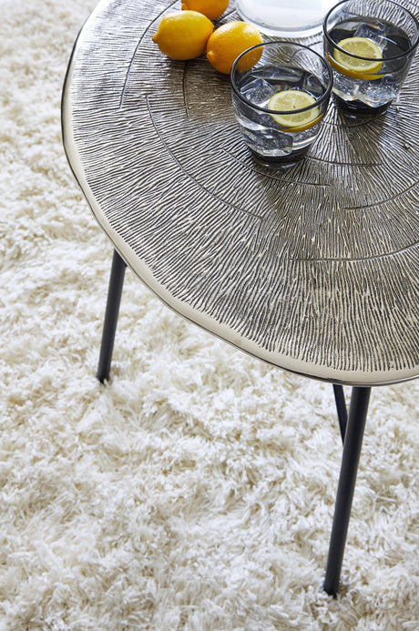 Laverford Chrome/black End Table - Ella Furniture