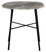 Laverford Chrome/black End Table - Ella Furniture