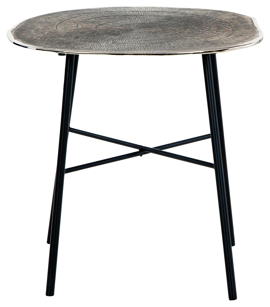 Laverford Chrome/black End Table - Ella Furniture