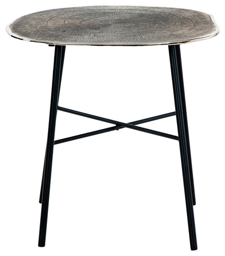 Laverford Chrome/black End Table - Ella Furniture