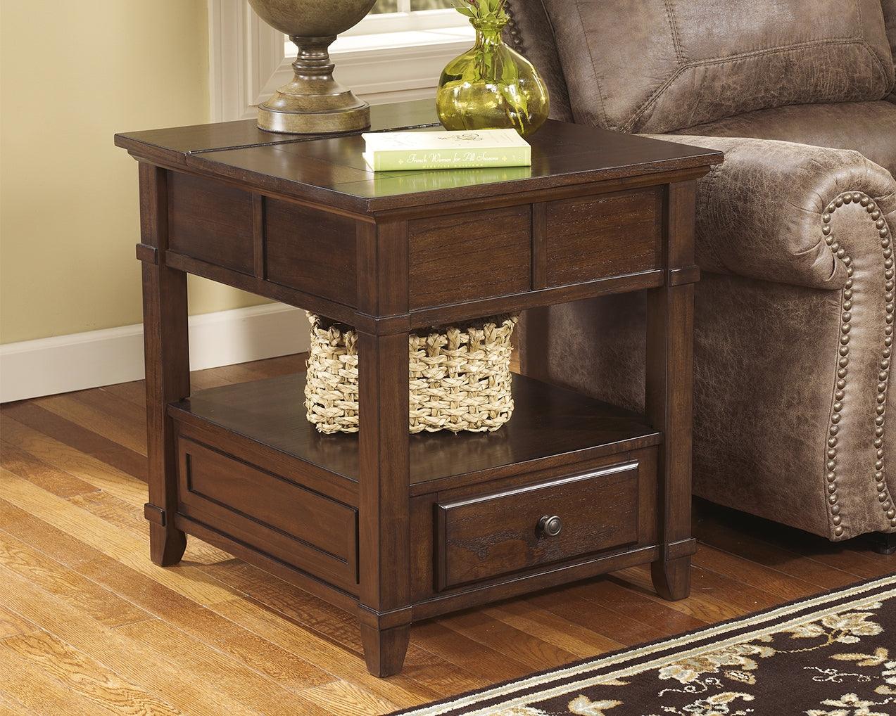Gately Medium Brown Coffee Table With 1 End Table