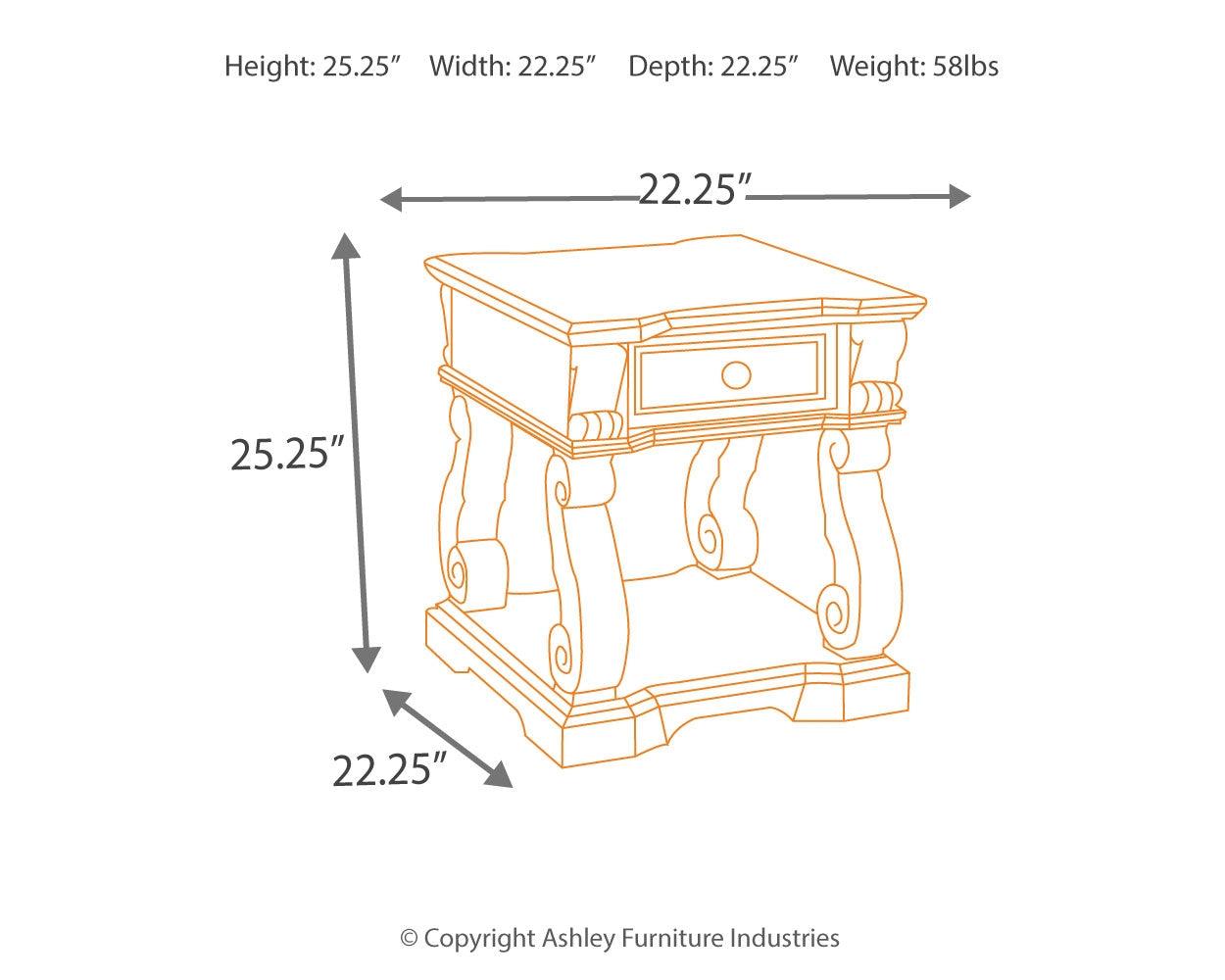 Alymere Rustic Brown End Table - Ella Furniture