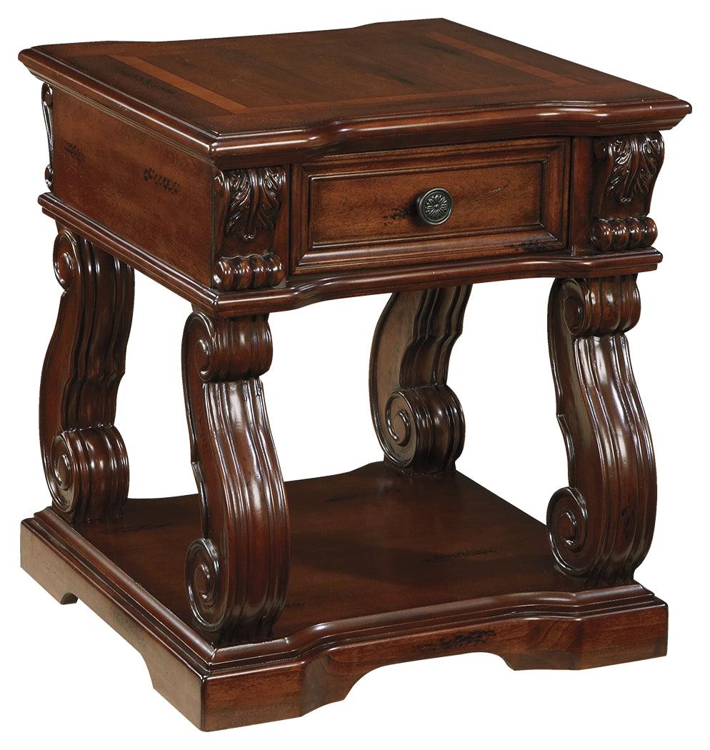 Alymere Rustic Brown End Table - Ella Furniture