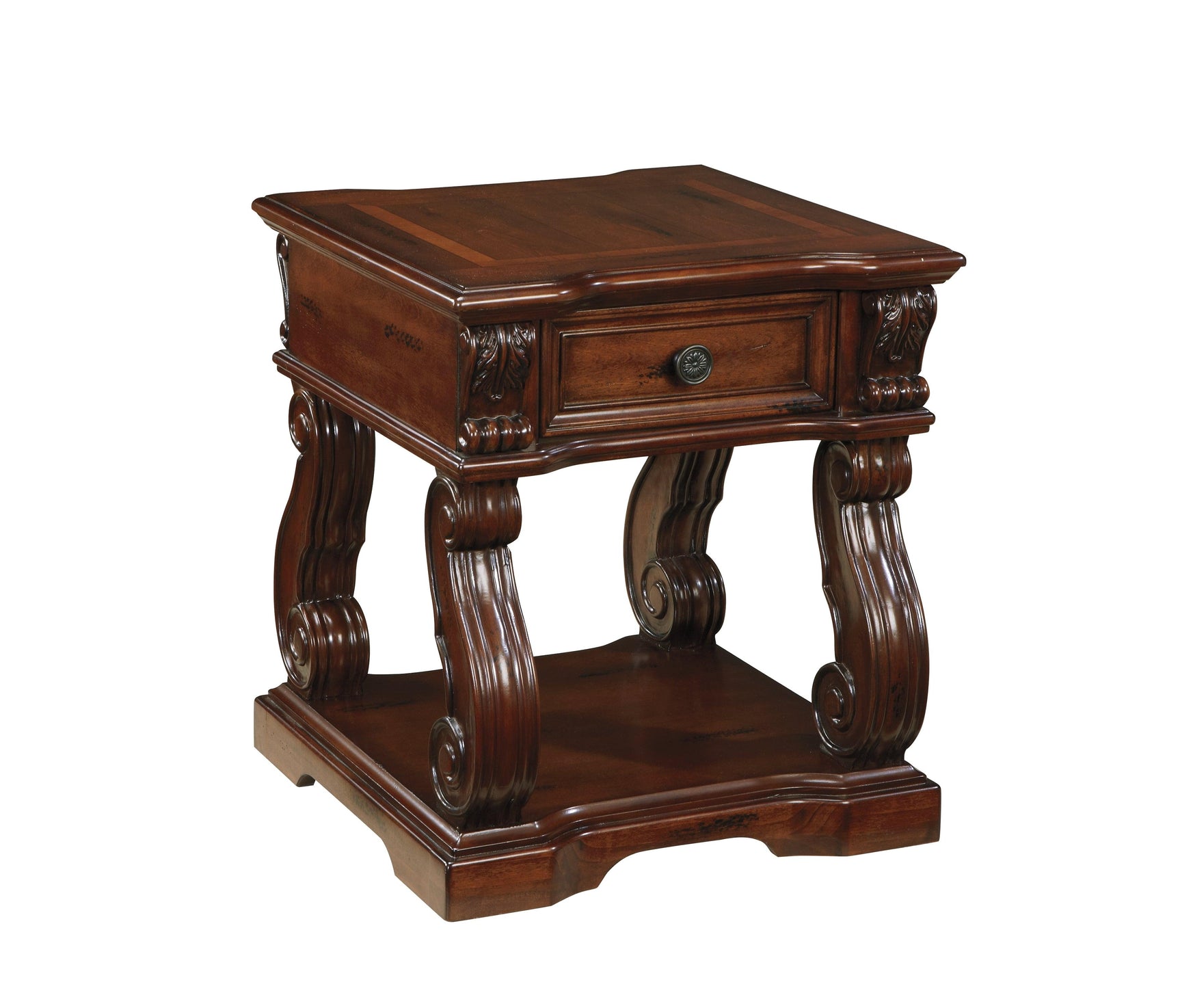 Alymere Rustic Brown End Table - Ella Furniture