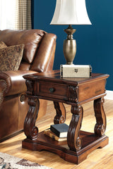 Alymere Rustic Brown End Table - Ella Furniture