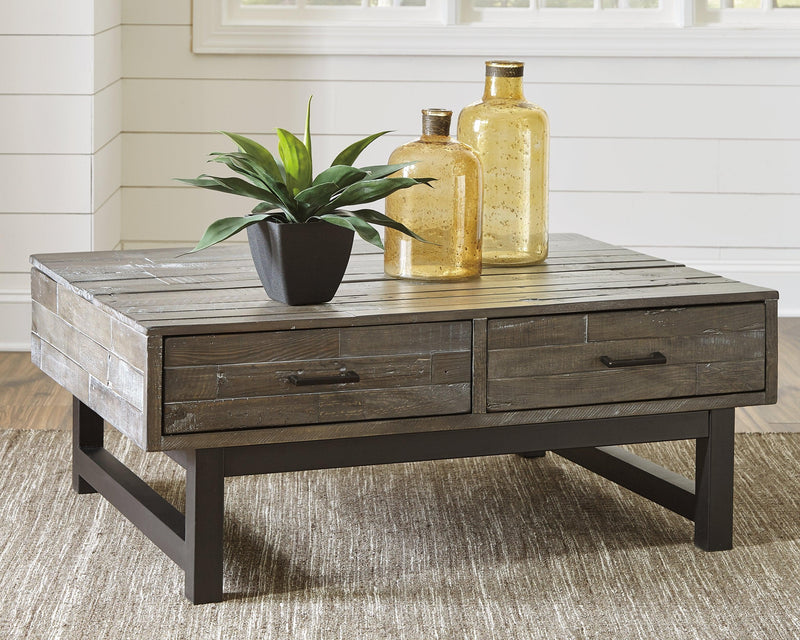 Mondoro Grayish Brown Coffee Table With Lift Top - Ella Furniture