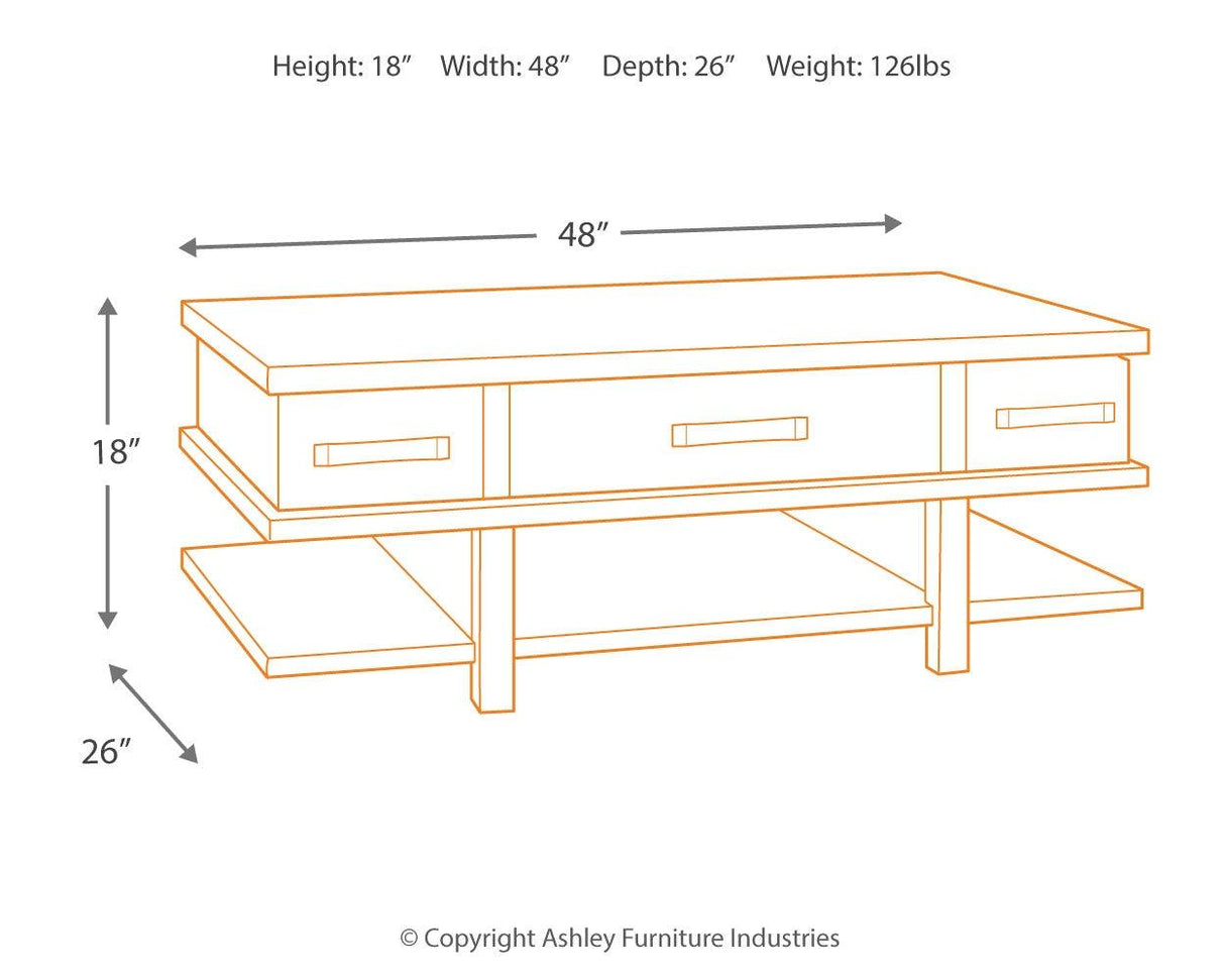 Stanah Two-tone Coffee Table With Lift Top - Ella Furniture