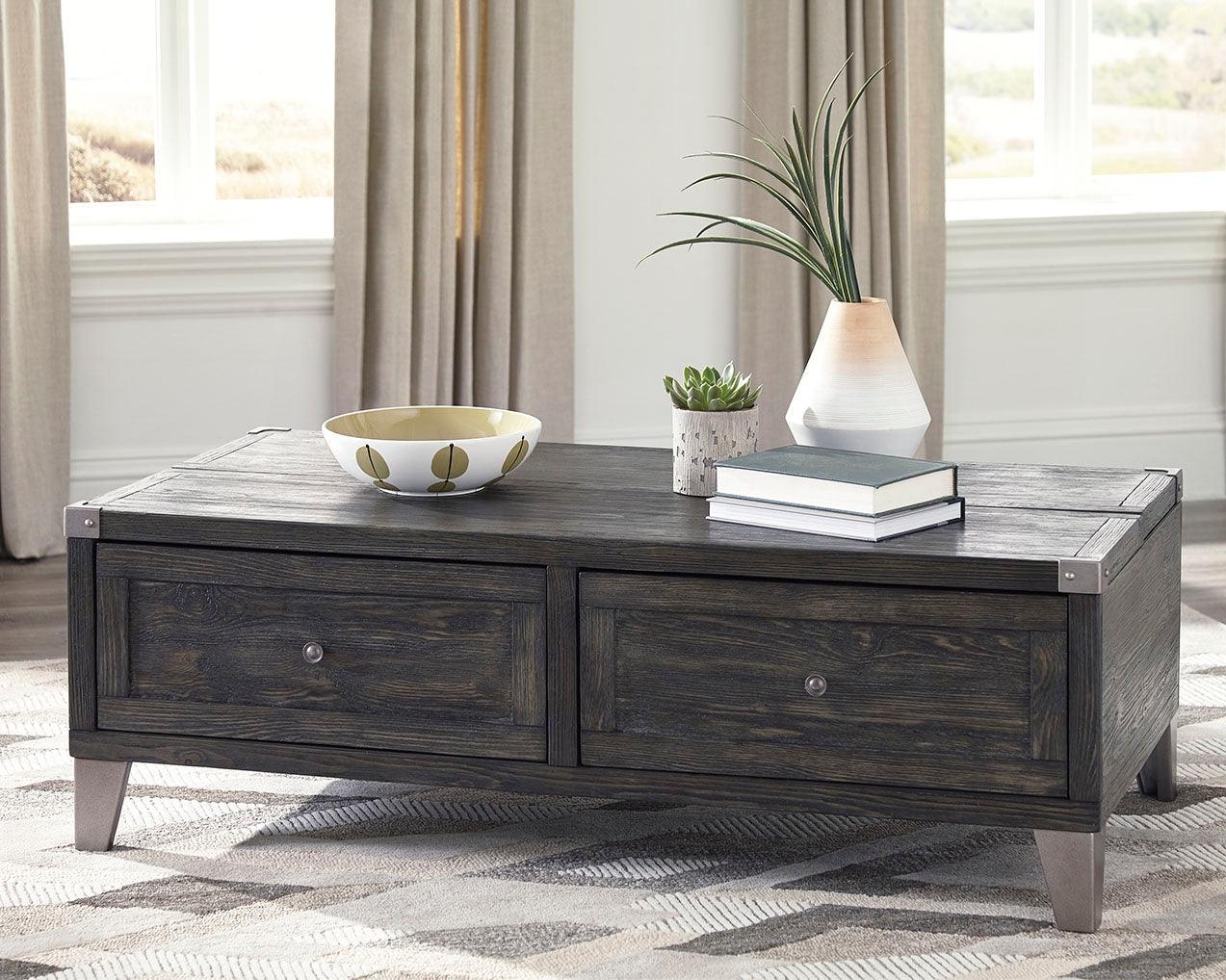 Todoe Dark Gray Coffee Table With Lift Top - Ella Furniture