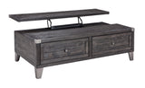 Todoe Dark Gray Coffee Table With Lift Top - Ella Furniture