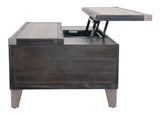 Todoe Dark Gray Coffee Table With Lift Top - Ella Furniture