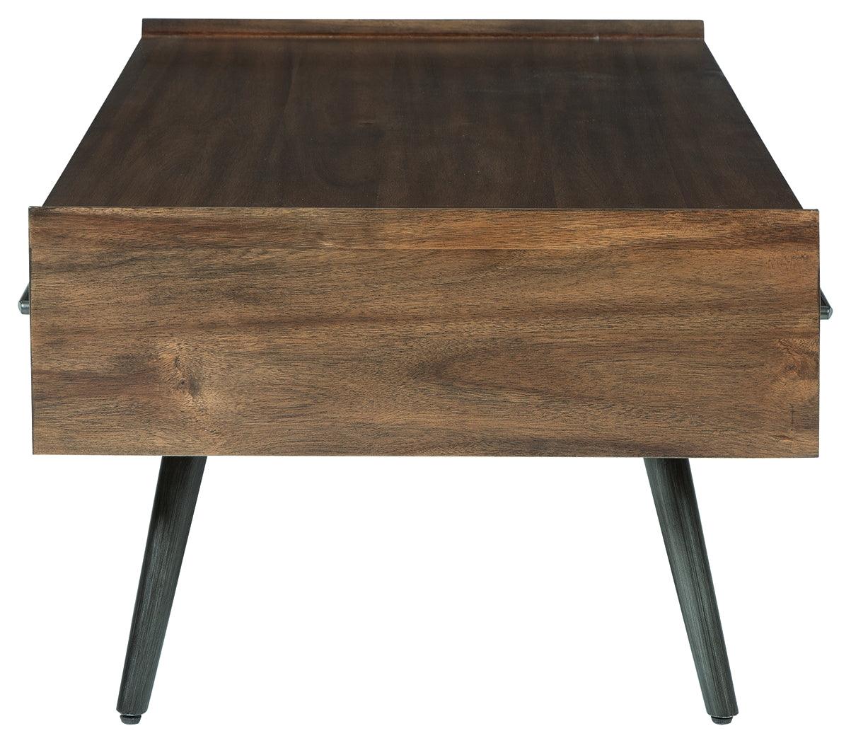 Calmoni Brown Coffee Table - Ella Furniture