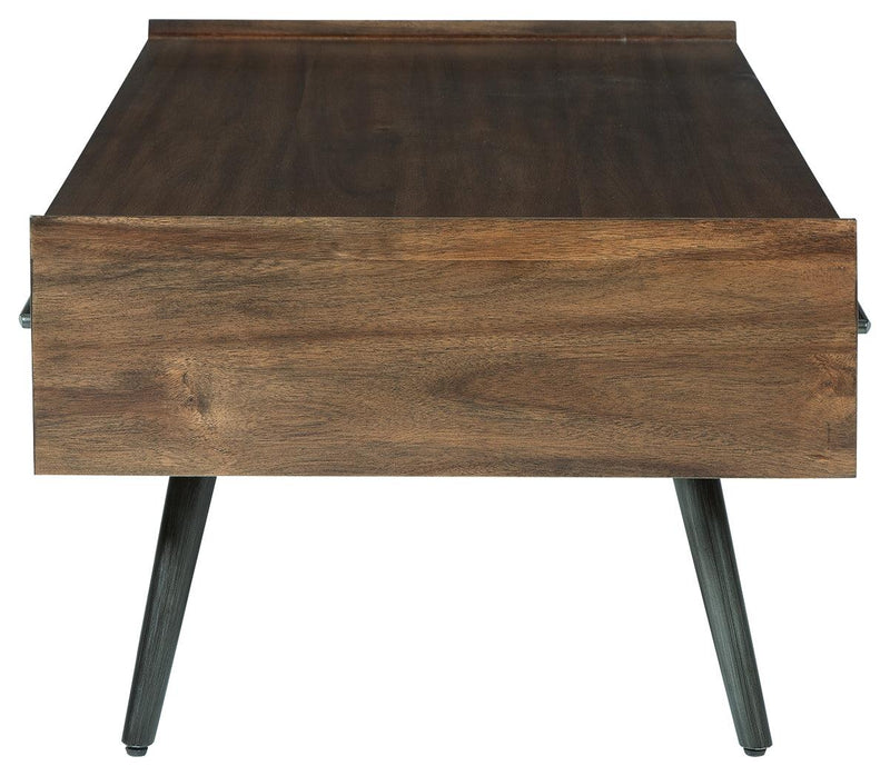 Calmoni Brown Coffee Table - Ella Furniture