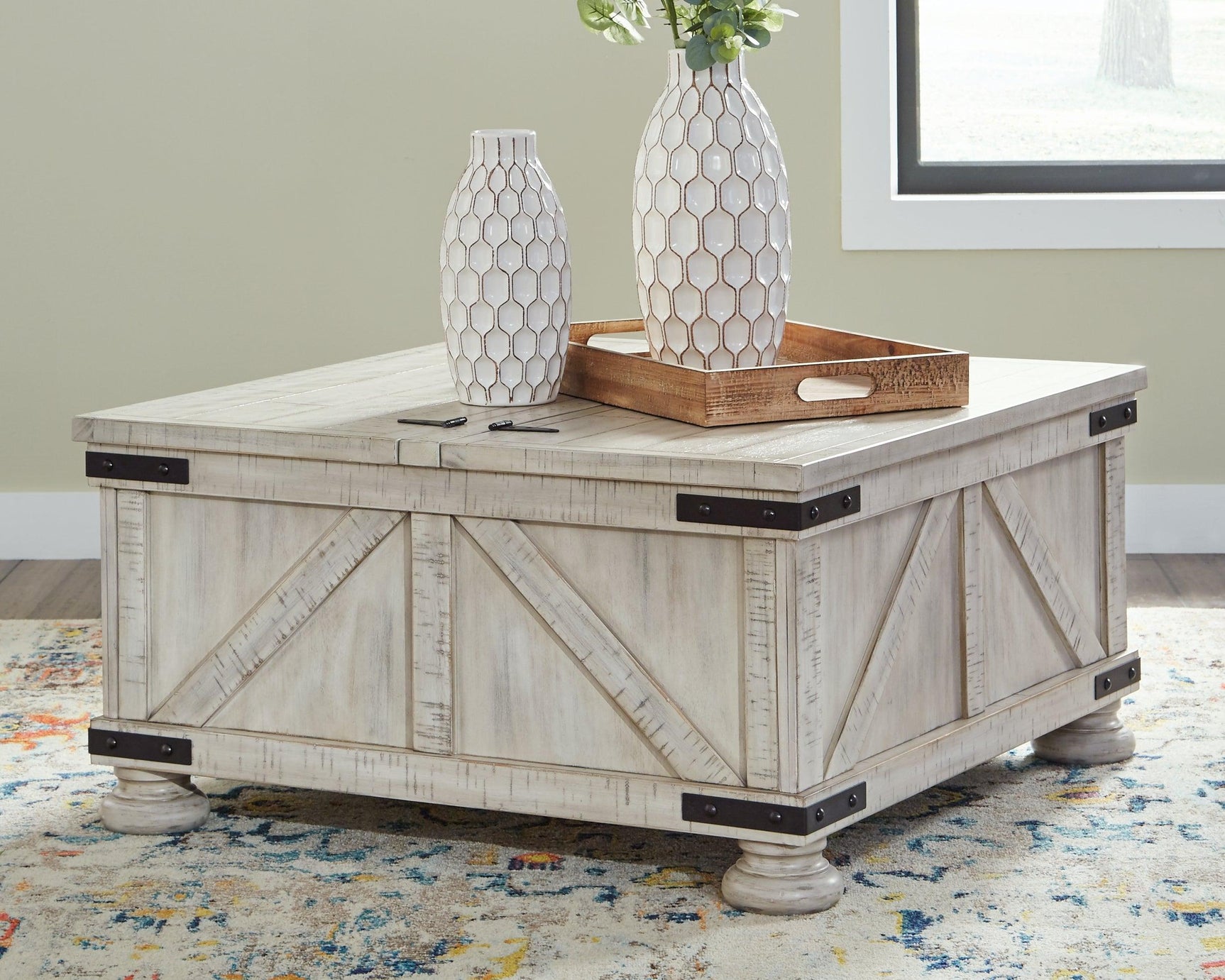 Carynhurst Whitewash Coffee Table - Ella Furniture