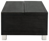 Chisago Black/silver Lift-top Coffee Table - Ella Furniture