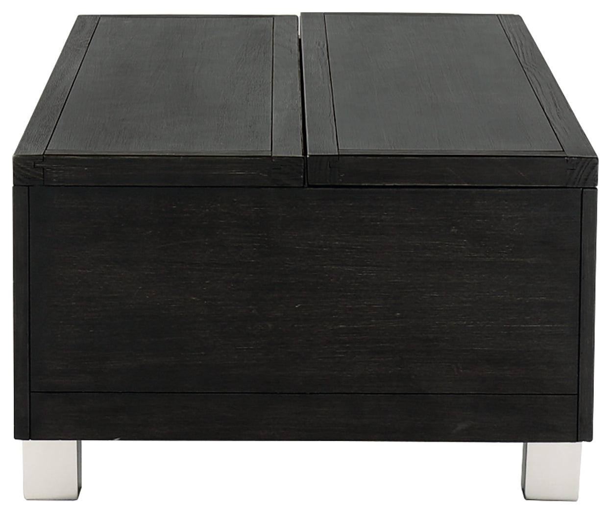 Chisago Black/silver Lift-top Coffee Table - Ella Furniture