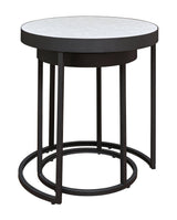 Windron Black/White Nesting End Table (Set Of 2) - Ella Furniture