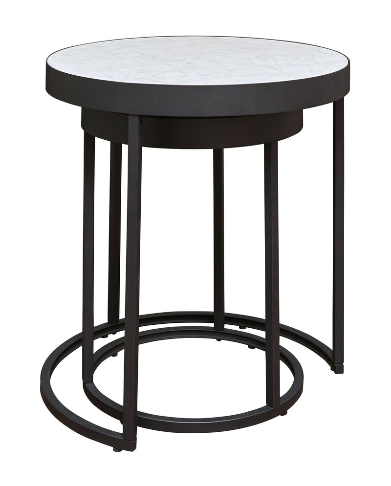 Windron Black/White Nesting End Table (Set Of 2)