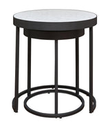 Windron Black/White Nesting End Table (Set Of 2) - Ella Furniture