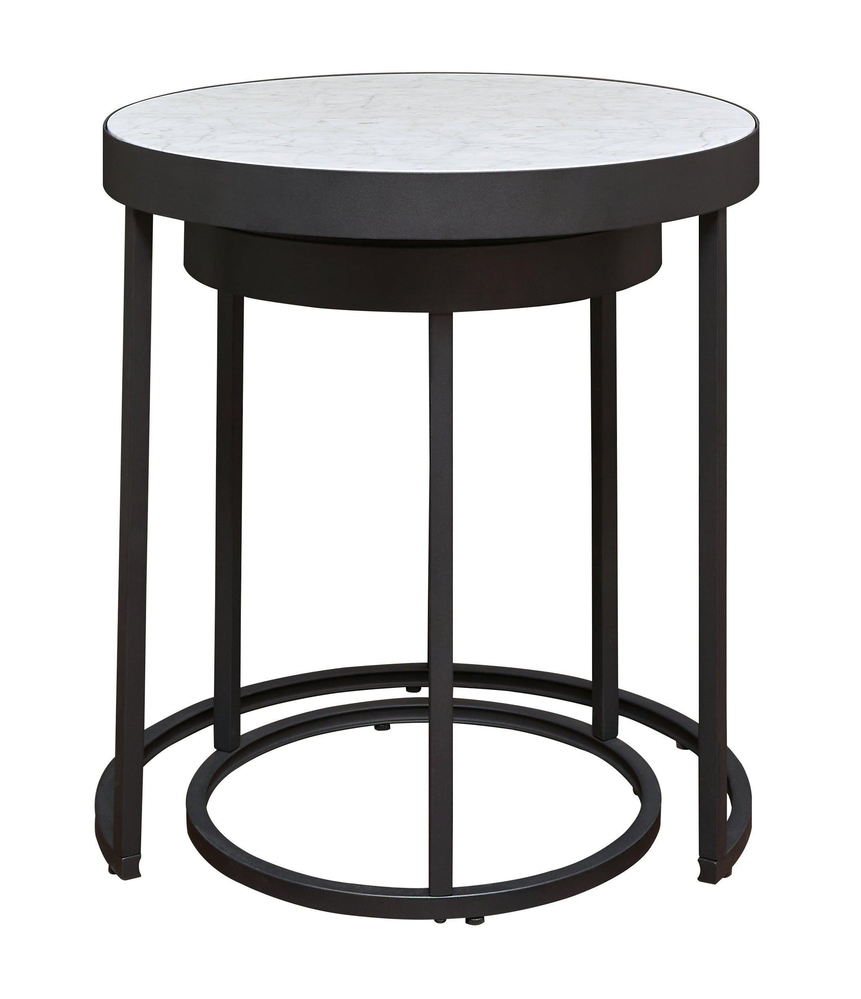 Windron Black/White Nesting End Table (Set Of 2) - Ella Furniture