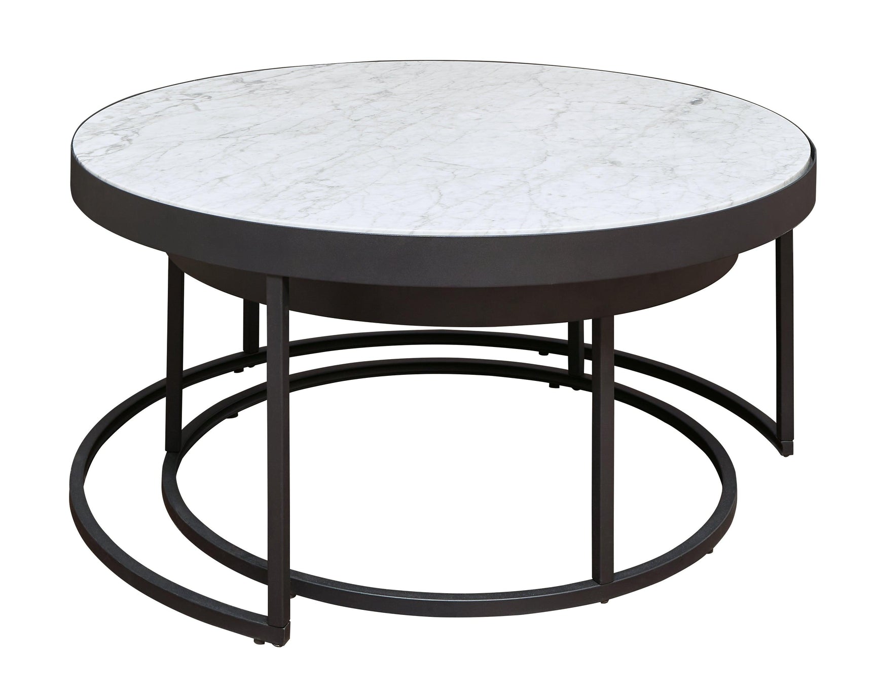 Windron Black/White Nesting Coffee Table (Set Of 2) - Ella Furniture