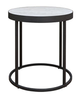 Windron Black/White End Table - Ella Furniture